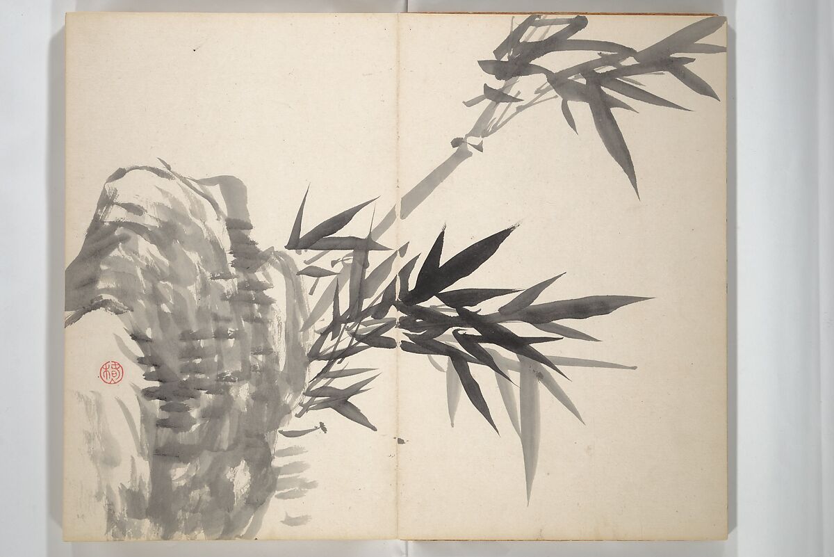 Chinzan Picture Album (Chinzan-ō gafu) 椿山翁畫譜, Tsubaki Chinzan 椿椿山 (Japanese, 1801–1854), Accordion album; ink and color on paper, Japan