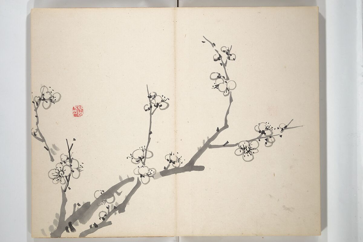 Chinzan Picture Album (Chinzan-ō gafu) 椿山翁畫譜, Tsubaki Chinzan 椿椿山 (Japanese, 1801–1854), Accordion album; ink and color on paper, Japan
