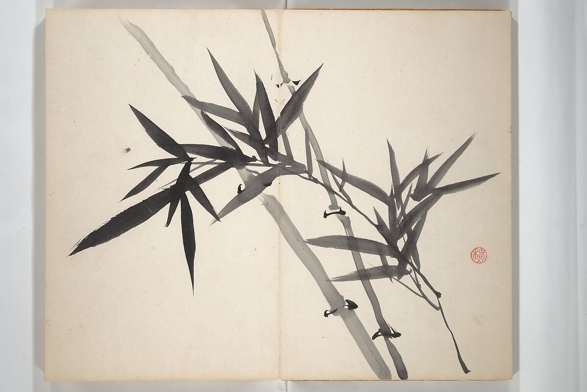 Chinzan Picture Album (Chinzan-ō gafu) 椿山翁畫譜, Tsubaki Chinzan 椿椿山 (Japanese, 1801–1854), Accordion album; ink and color on paper, Japan