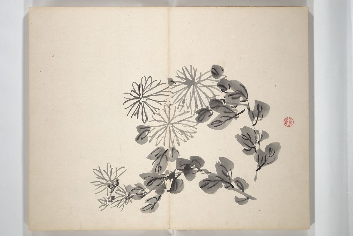 Chinzan Picture Album (Chinzan-ō gafu) 椿山翁畫譜, Tsubaki Chinzan 椿椿山 (Japanese, 1801–1854), Accordion album; ink and color on paper, Japan