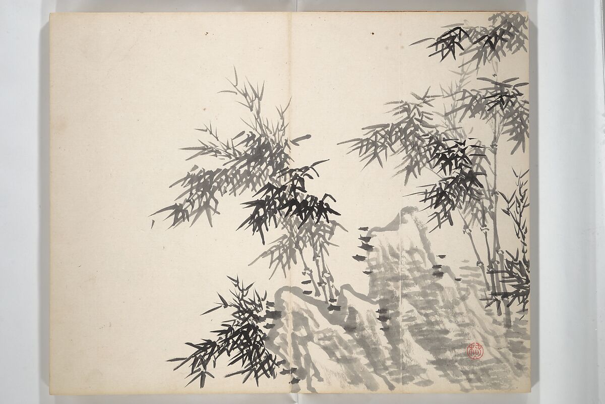 Chinzan Picture Album (Chinzan-ō gafu) 椿山翁畫譜, Tsubaki Chinzan 椿椿山 (Japanese, 1801–1854), Accordion album; ink and color on paper, Japan