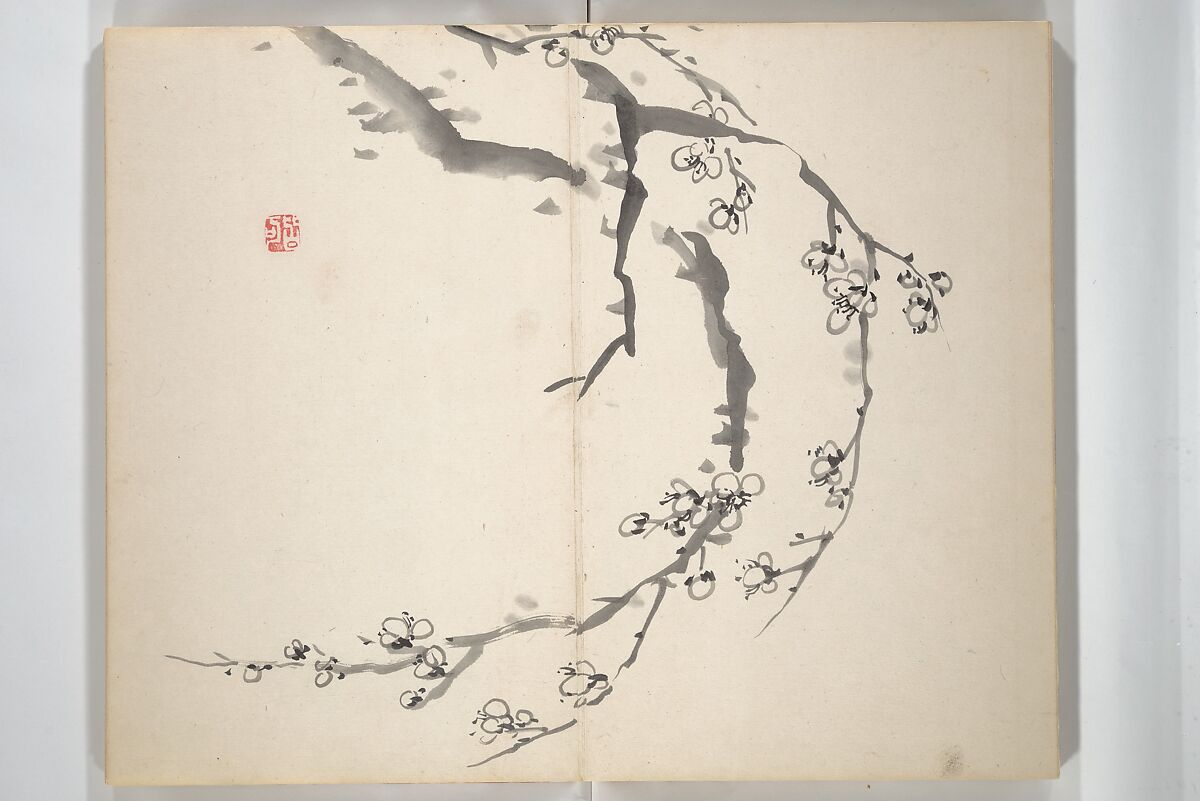 Chinzan Picture Album (Chinzan-ō gafu) 椿山翁畫譜, Tsubaki Chinzan 椿椿山 (Japanese, 1801–1854), Accordion album; ink and color on paper, Japan