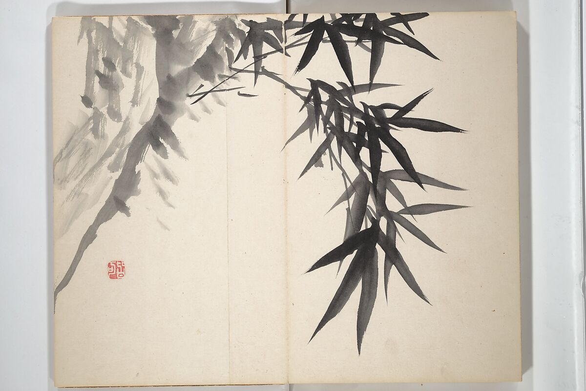Chinzan Picture Album (Chinzan-ō gafu) 椿山翁畫譜, Tsubaki Chinzan 椿椿山 (Japanese, 1801–1854), Accordion album; ink and color on paper, Japan