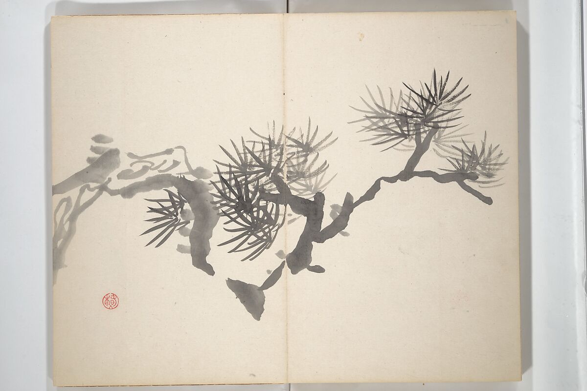 Chinzan Picture Album (Chinzan-ō gafu) 椿山翁畫譜, Tsubaki Chinzan 椿椿山 (Japanese, 1801–1854), Accordion album; ink and color on paper, Japan