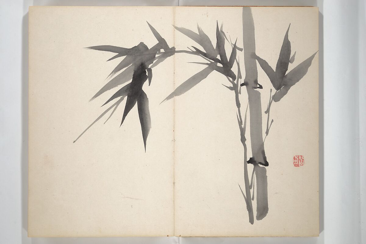 Chinzan Picture Album (Chinzan-ō gafu) 椿山翁畫譜, Tsubaki Chinzan 椿椿山 (Japanese, 1801–1854), Accordion album; ink and color on paper, Japan