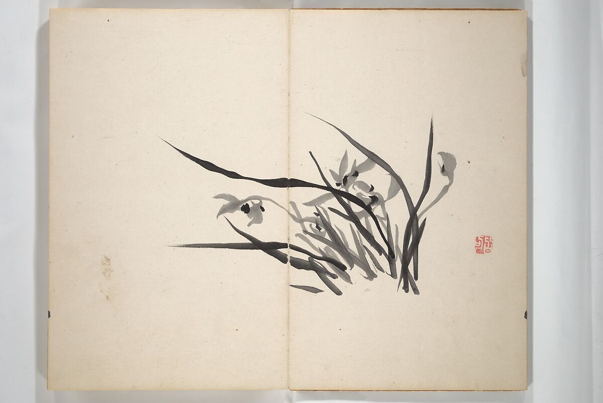 Chinzan Picture Album (Chinzan-ō gafu) 椿山翁畫譜, Tsubaki Chinzan 椿椿山 (Japanese, 1801–1854), Accordion album; ink and color on paper, Japan