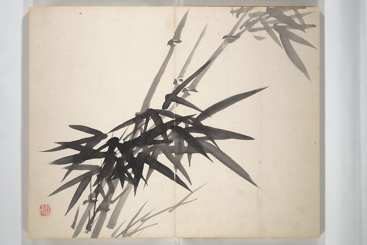 Chinzan Picture Album (Chinzan-ō gafu) 椿山翁畫譜, Tsubaki Chinzan 椿椿山 (Japanese, 1801–1854), Accordion album; ink and color on paper, Japan