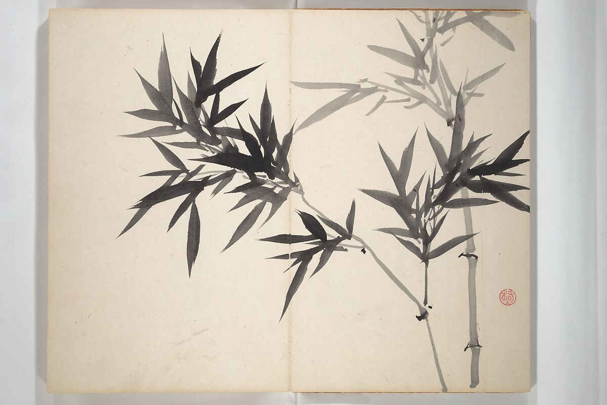 Chinzan Picture Album (Chinzan-ō gafu) 椿山翁畫譜, Tsubaki Chinzan 椿椿山 (Japanese, 1801–1854), Accordion album; ink and color on paper, Japan
