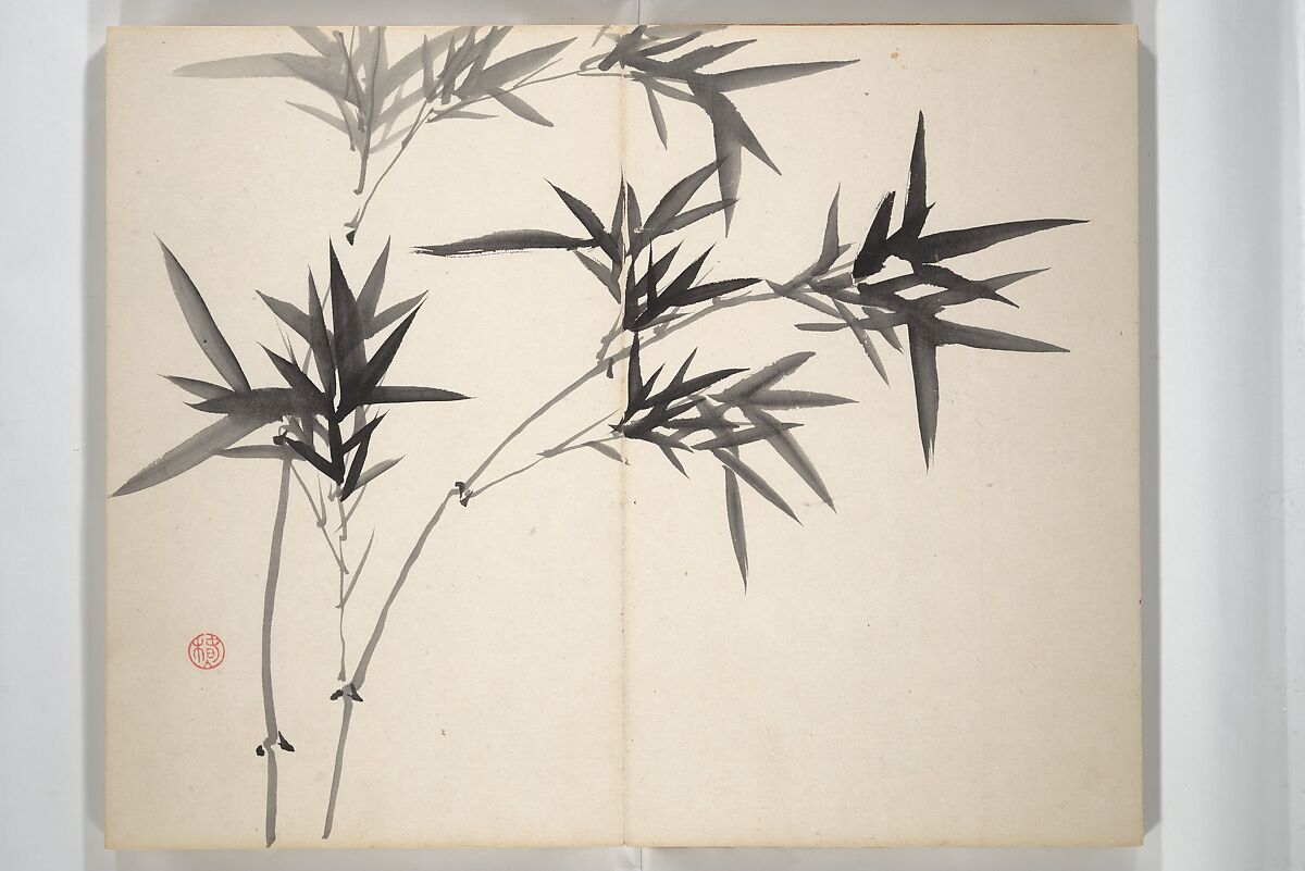 Chinzan Picture Album (Chinzan-ō gafu) 椿山翁畫譜, Tsubaki Chinzan 椿椿山 (Japanese, 1801–1854), Accordion album; ink and color on paper, Japan