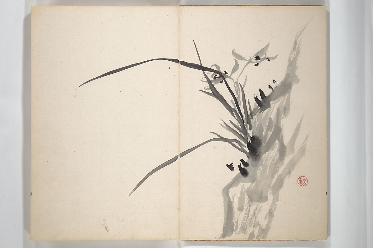 Chinzan Picture Album (Chinzan-ō gafu) 椿山翁畫譜, Tsubaki Chinzan 椿椿山 (Japanese, 1801–1854), Accordion album; ink and color on paper, Japan