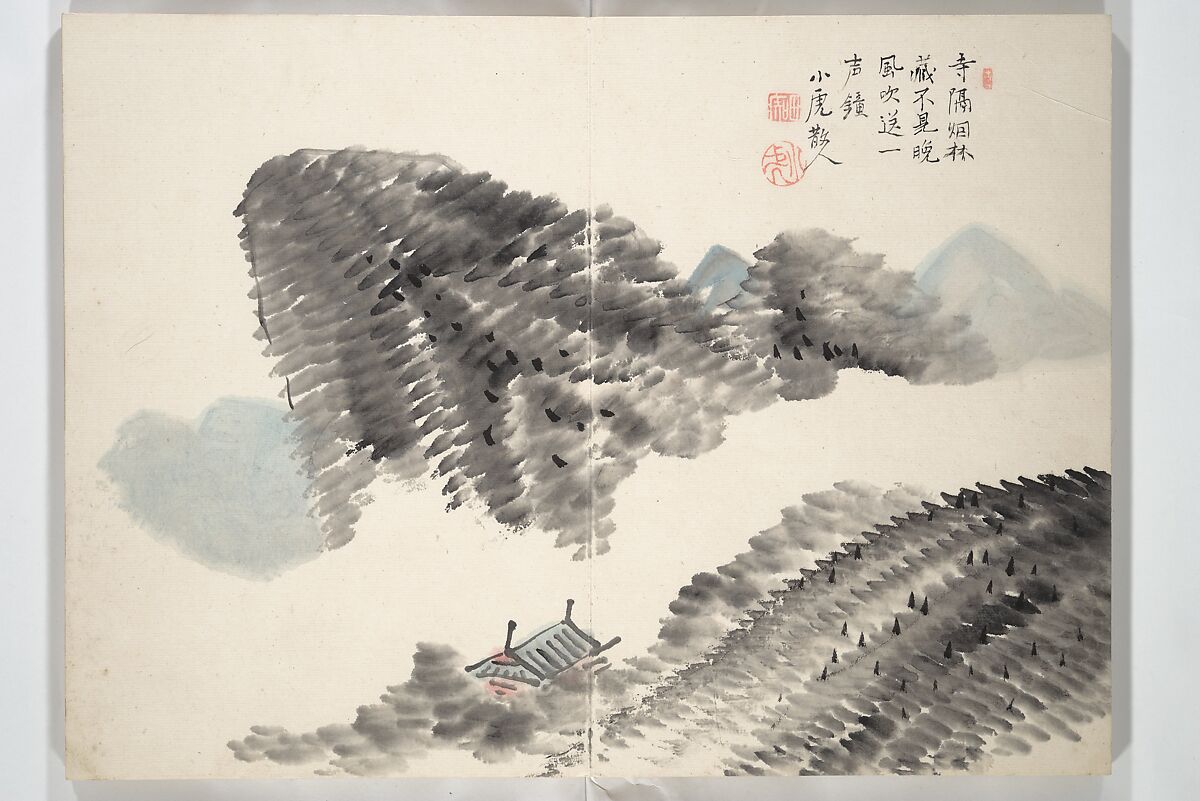 Album of Marvelous Landscapes (Kikanchō), Painting by Tanomura Chokunyū (Japanese, 1814–1907), Accordion album; ink and color on paper, Japan