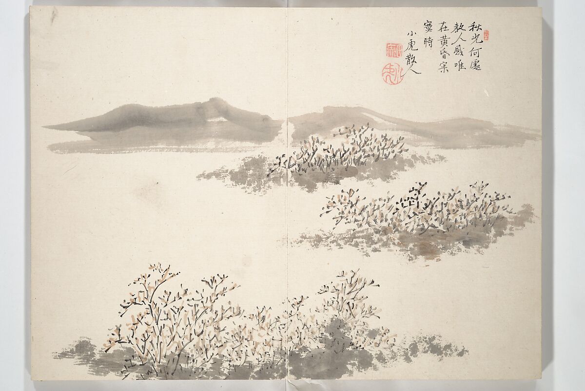 Album of Marvelous Landscapes (Kikanchō), Painting by Tanomura Chokunyū (Japanese, 1814–1907), Accordion album; ink and color on paper, Japan