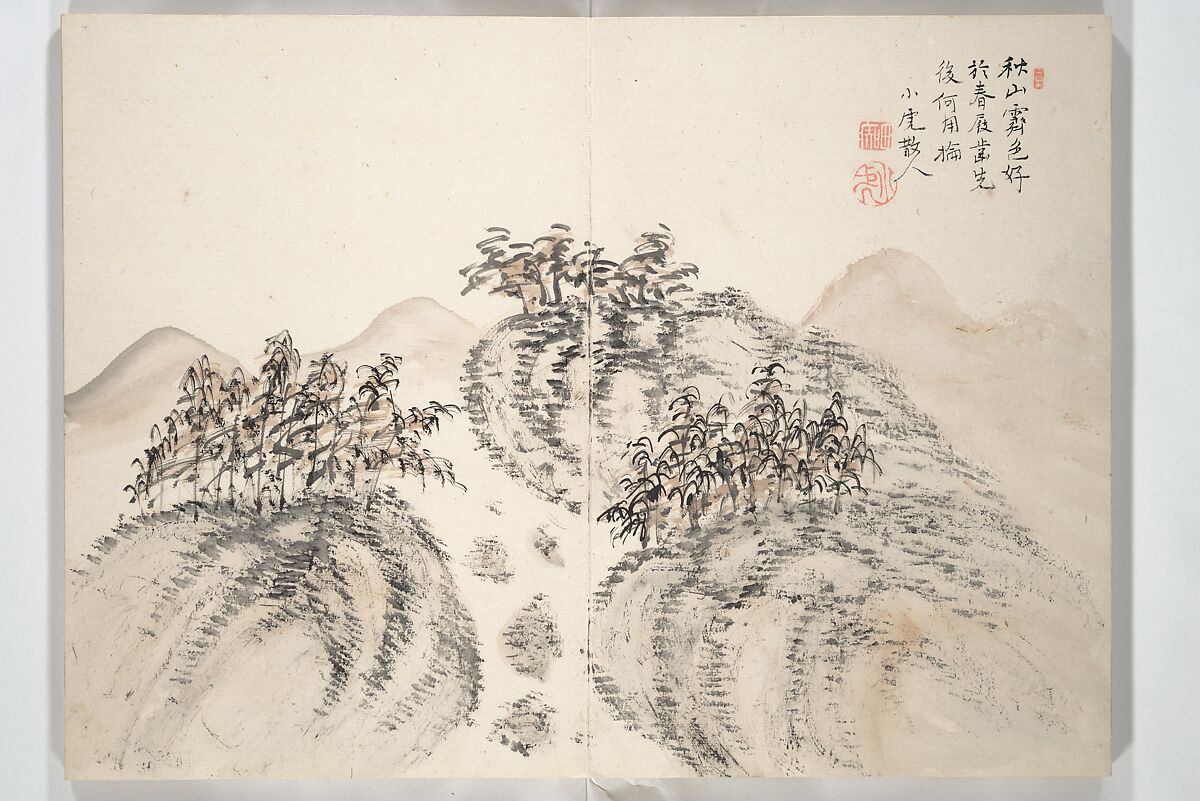 Album of Marvelous Landscapes (Kikanchō), Painting by Tanomura Chokunyū (Japanese, 1814–1907), Accordion album; ink and color on paper, Japan