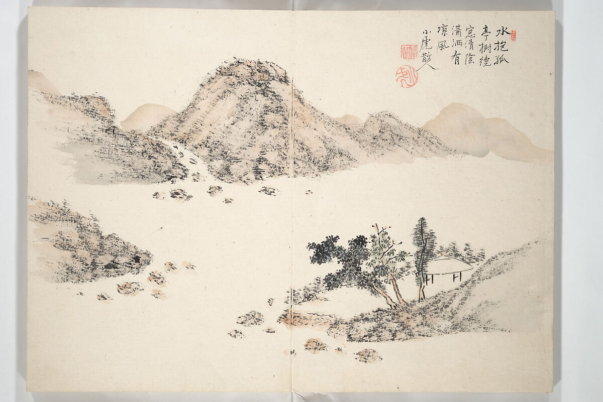 Album of Marvelous Landscapes (Kikanchō), Painting by Tanomura Chokunyū (Japanese, 1814–1907), Accordion album; ink and color on paper, Japan 