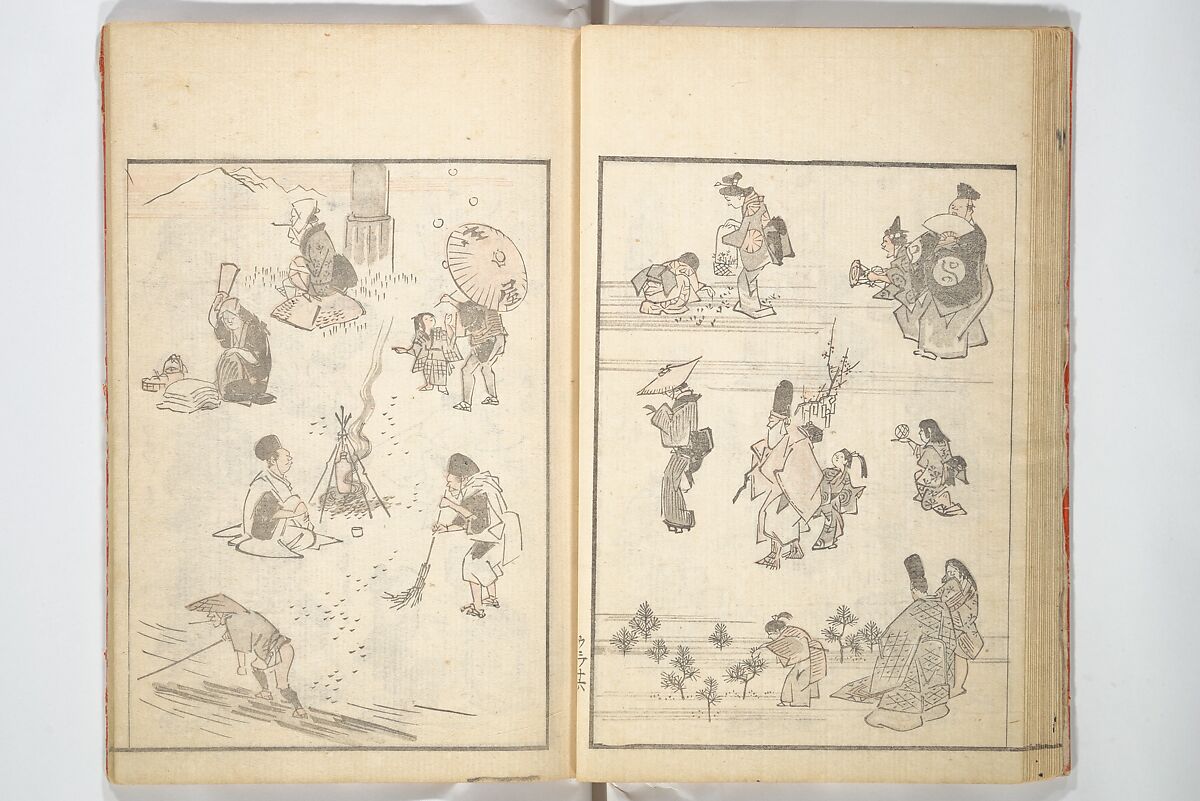 Picture Album of the Floating World (Ukiyo efu) 浮世画譜, Keisai Eisen 渓斎英泉 (Japanese, 1790–1848), Set of three woodblock printed books; ink and color on paper, Japan
