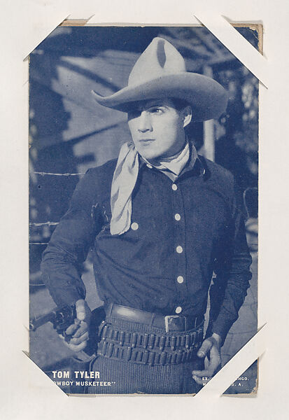 Tom Tyler in "The Cowboy Musketeer" from Western Stars or Scenes Exhibit Cards series (W412), Exhibit Supply Company, Commercial color photolithograph 