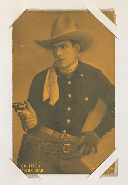 Tom Tyler Two-Gun Man from Western Stars or Scenes Exhibit Cards series (W412), Exhibit Supply Company, Commercial color photolithograph 