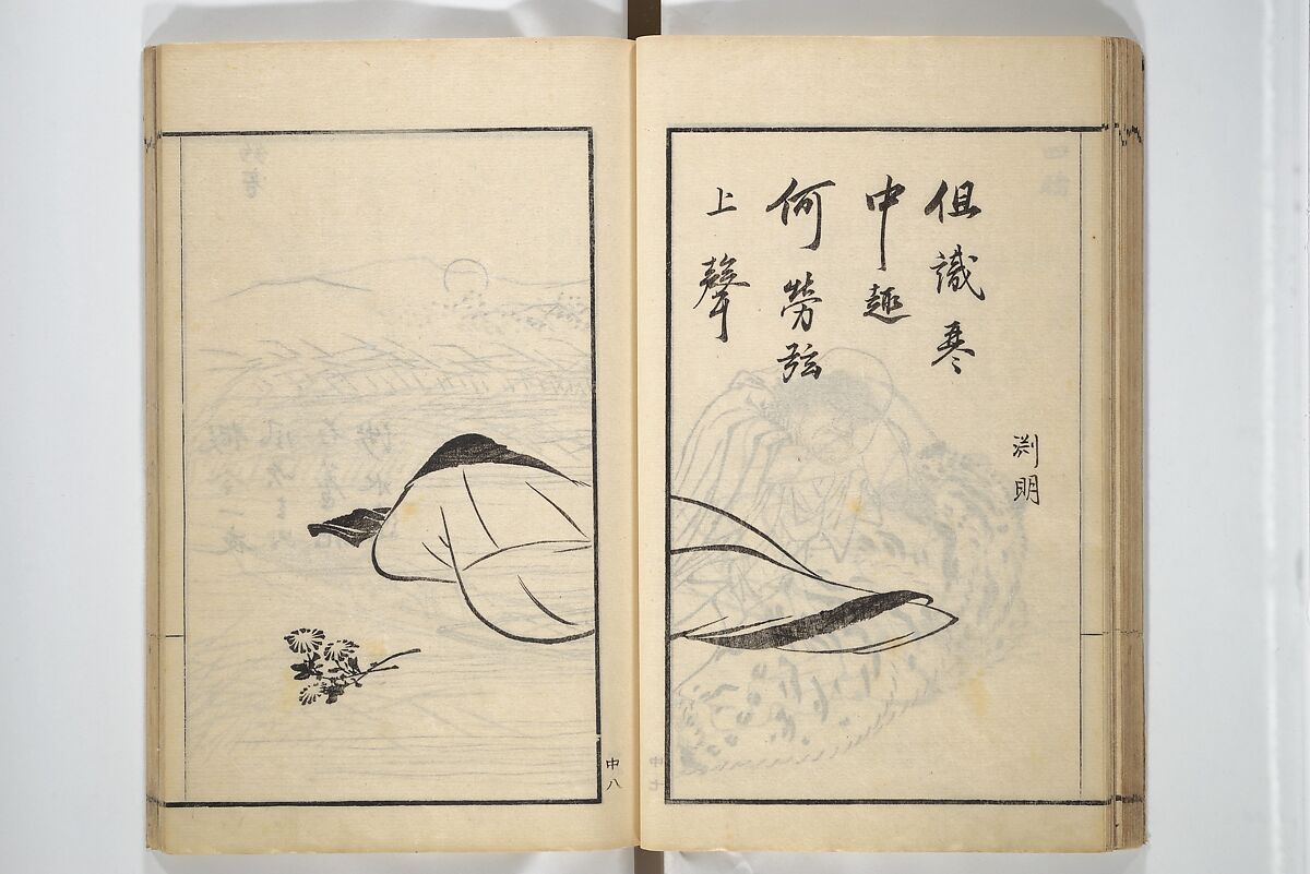 Drawings by the Drunken Fuyō (Gazu sui Fuyō) 画図酔芙蓉, Suzuki Fuyō 鈴木芙蓉 (Japanese, 1749–1816), Set of three woodblock printed books bound as a single volume; ink on paper, Japan