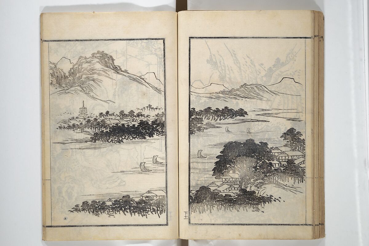 Drawings by the Drunken Fuyō (Gazu sui Fuyō) 画図酔芙蓉, Suzuki Fuyō 鈴木芙蓉 (Japanese, 1749–1816), Set of three woodblock printed books bound as a single volume; ink on paper, Japan
