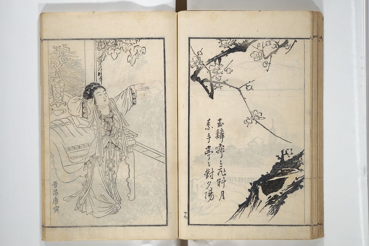 Drawings by the Drunken Fuyō (Gazu sui Fuyō) 画図酔芙蓉, Suzuki Fuyō 鈴木芙蓉 (Japanese, 1749–1816), Set of three woodblock printed books bound as a single volume; ink on paper, Japan
