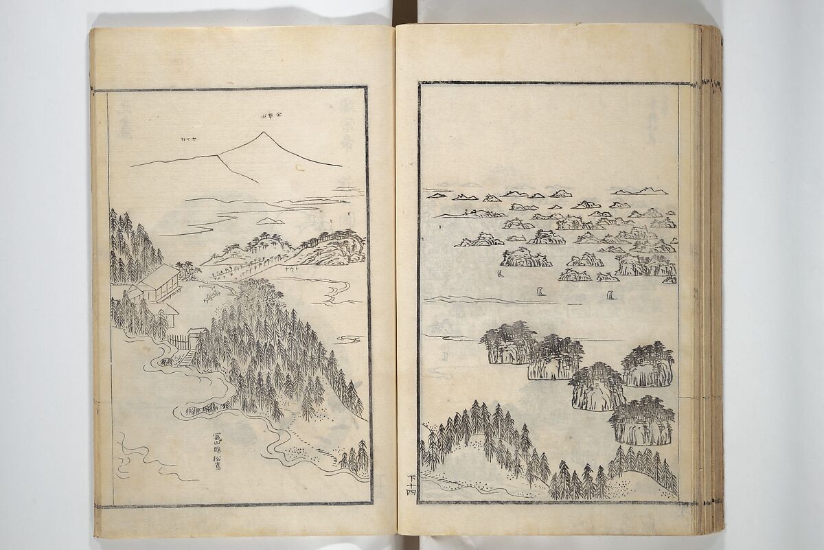 Drawings by the Drunken Fuyō (Gazu sui Fuyō) 画図酔芙蓉, Suzuki Fuyō 鈴木芙蓉 (Japanese, 1749–1816), Set of three woodblock printed books bound as a single volume; ink on paper, Japan