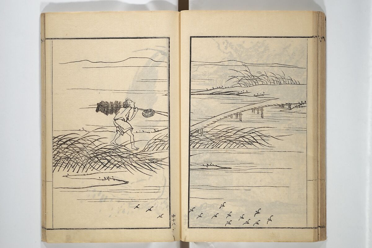 Drawings by the Drunken Fuyō (Gazu sui Fuyō) 画図酔芙蓉, Suzuki Fuyō 鈴木芙蓉 (Japanese, 1749–1816), Set of three woodblock printed books bound as a single volume; ink on paper, Japan