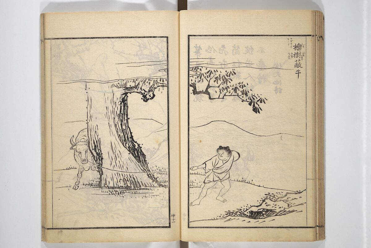 Drawings by the Drunken Fuyō (Gazu sui Fuyō) 画図酔芙蓉, Suzuki Fuyō 鈴木芙蓉 (Japanese, 1749–1816), Set of three woodblock printed books bound as a single volume; ink on paper, Japan