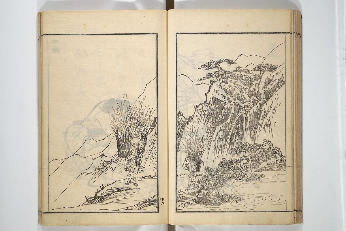 Drawings by the Drunken Fuyō (Gazu sui Fuyō) 画図酔芙蓉, Suzuki Fuyō 鈴木芙蓉 (Japanese, 1749–1816), Set of three woodblock printed books bound as a single volume; ink on paper, Japan