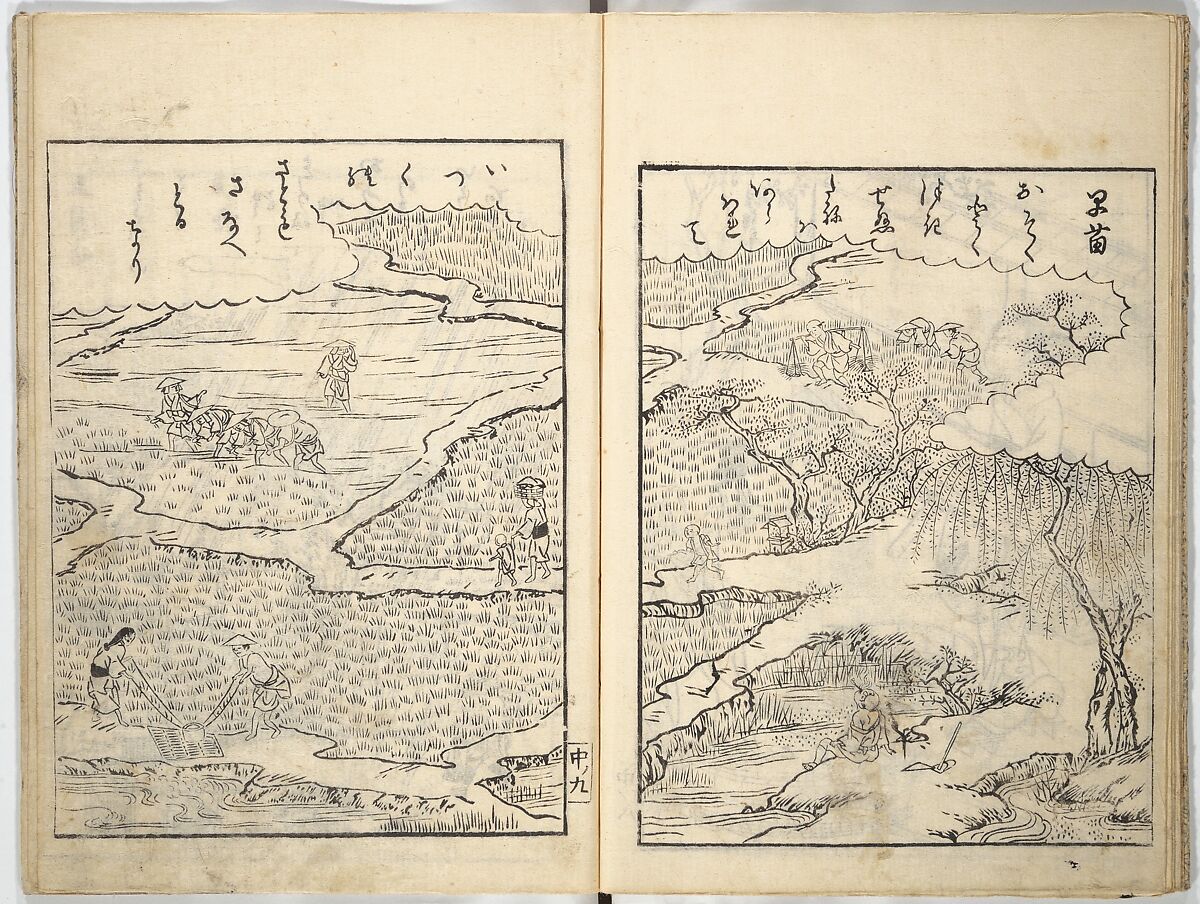 Picture Book of Gold Brocades (Ehon kokinran) 絵本古錦蘭, Suzuki Harunobu (Japanese, 1725–1770), Set of three woodblock printed books; ink on paper, Japan