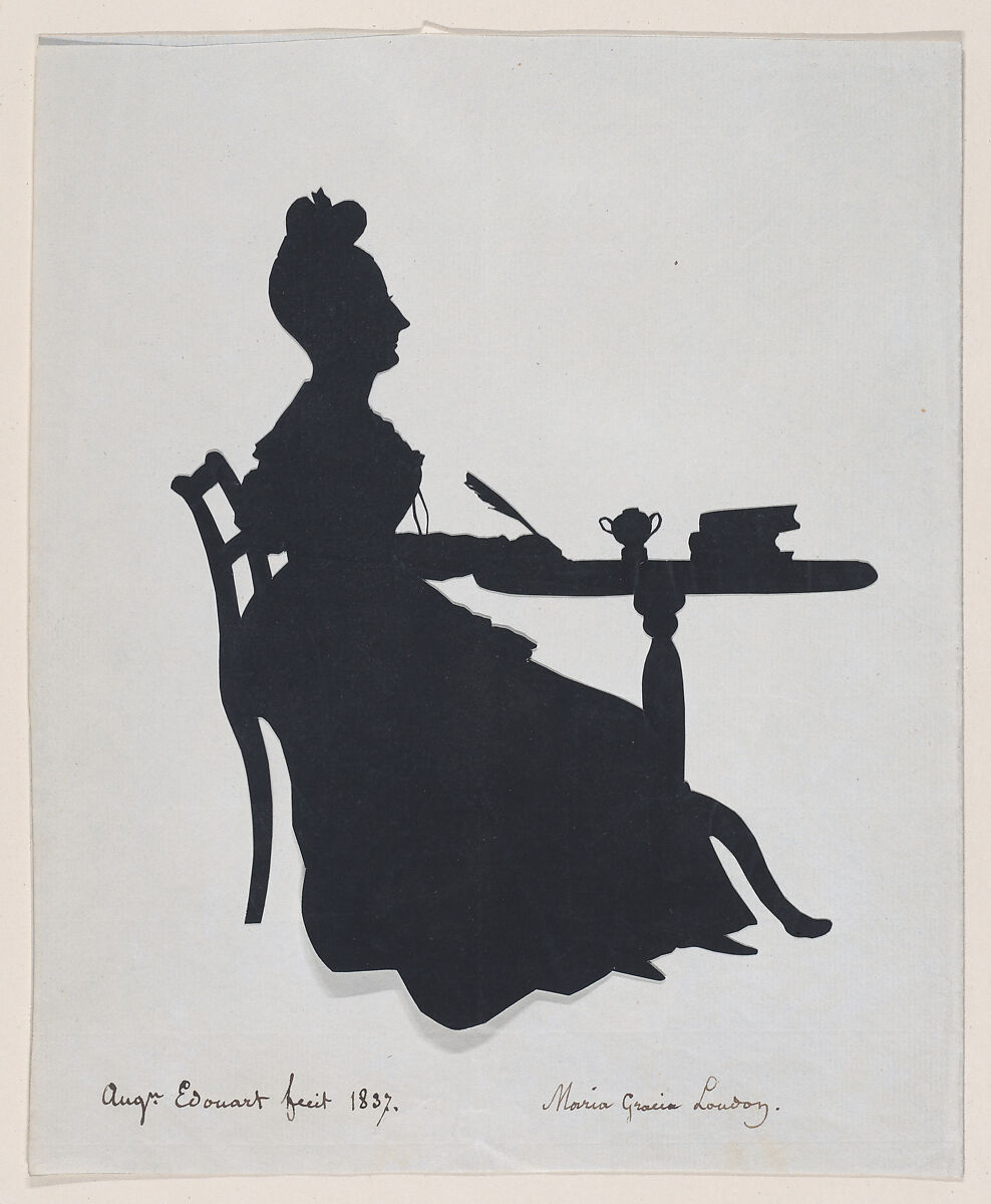 Maria Gracia London, Auguste Edouart (French, 1789–1861), Cut paper silhouette 