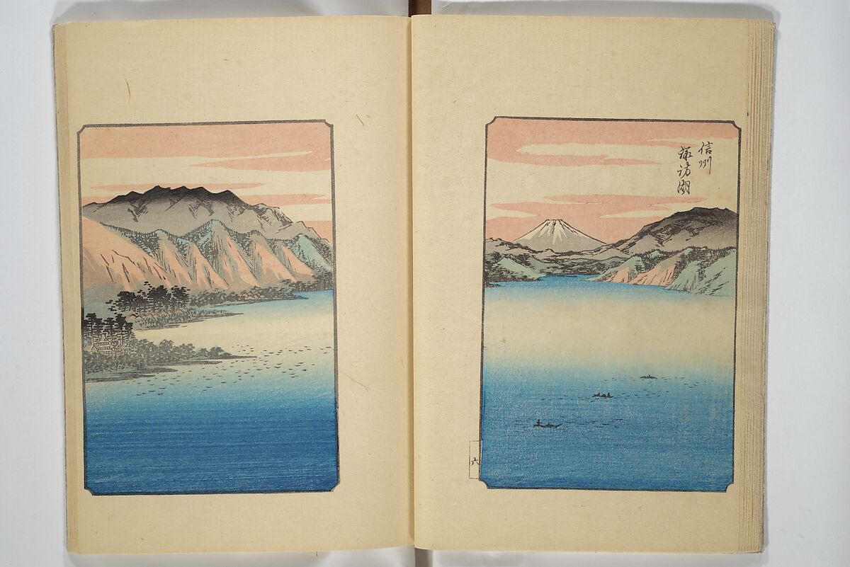 One Hundred Views of Mount Fuji (Fujimi hyakuzu) 富士見百図, Utagawa Hiroshige 歌川広重 (Japanese, Tokyo (Edo) 1797–1858 Tokyo (Edo)), Woodblock printed book; ink and color on paper, Japan