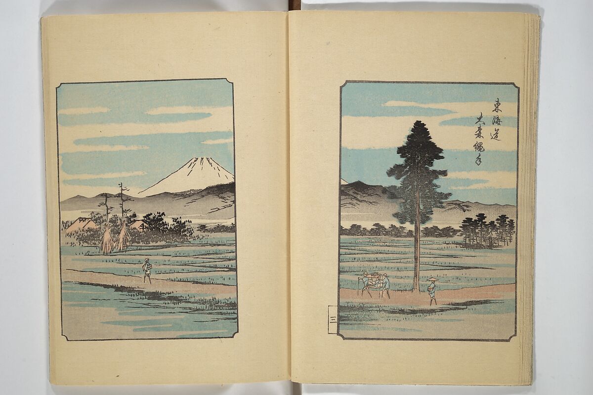 One Hundred Views of Mount Fuji (Fujimi hyakuzu) 富士見百図, Utagawa Hiroshige 歌川広重 (Japanese, Tokyo (Edo) 1797–1858 Tokyo (Edo)), Woodblock printed book; ink and color on paper, Japan