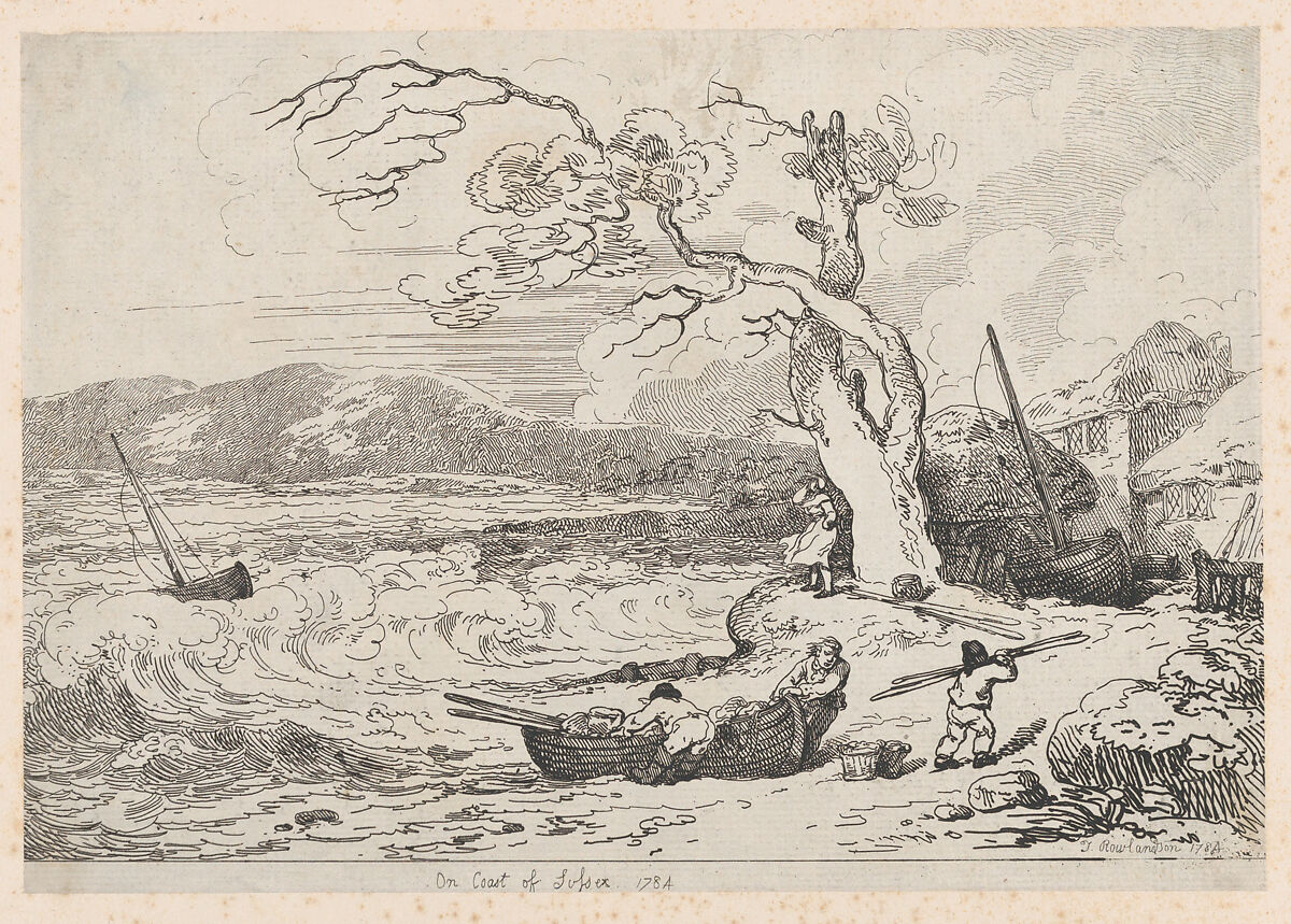 On Coast of Sussex, Thomas Rowlandson (British, London 1757–1827 London), Etching; early state 