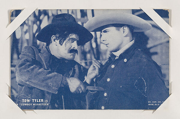 Tom Tyler in "Cowboy Musketeer" from Western Stars or Scenes Exhibit Cards series (W412), Exhibit Supply Company, Commercial color photolithograph 
