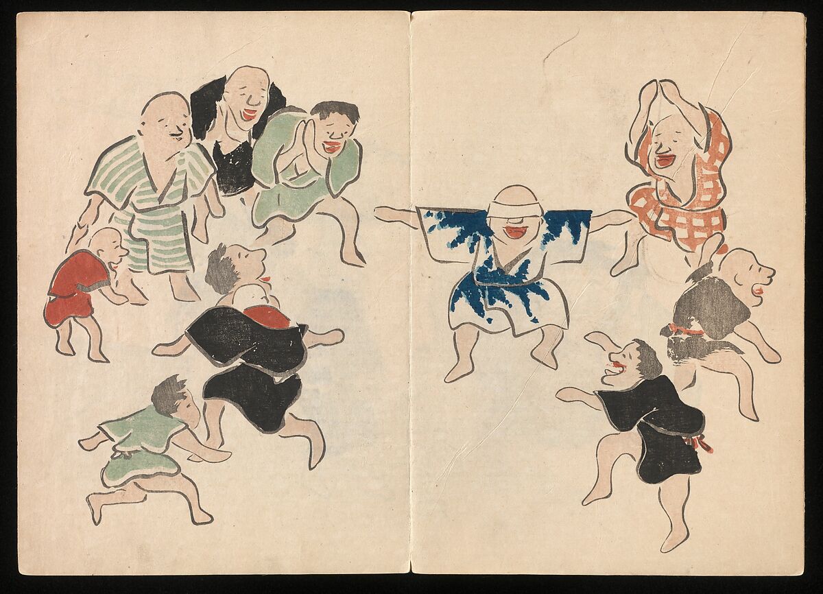 Kōrin Picture Album (Kōrin gafu) 光琳画譜, Nakamura Hōchū 中村芳中 (Japanese, died 1819), Woodblock printed book in two volumes (orihon, accordion-style); ink and color on paper, Japan
