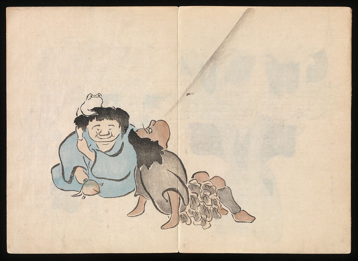 Kōrin Picture Album (Kōrin gafu) 光琳画譜, Nakamura Hōchū 中村芳中 (Japanese, died 1819), Woodblock printed book in two volumes (orihon, accordion-style); ink and color on paper, Japan