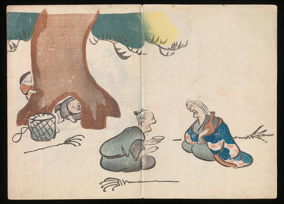 Kōrin Picture Album (Kōrin gafu) 光琳画譜, Nakamura Hōchū 中村芳中 (Japanese, died 1819), Woodblock printed book in two volumes (orihon, accordion-style); ink and color on paper, Japan