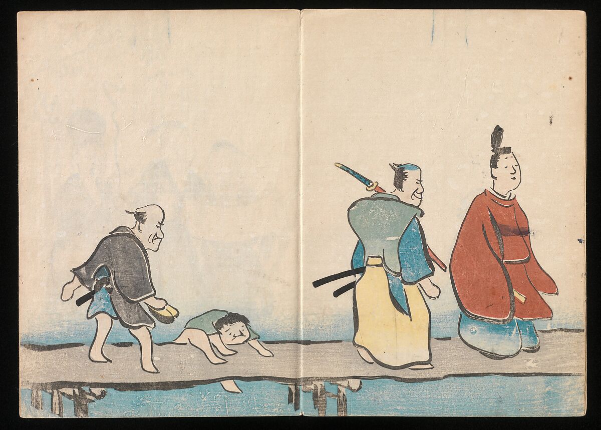 Kōrin Picture Album (Kōrin gafu) 光琳画譜, Nakamura Hōchū 中村芳中 (Japanese, died 1819), Woodblock printed book in two volumes (orihon, accordion-style); ink and color on paper, Japan
