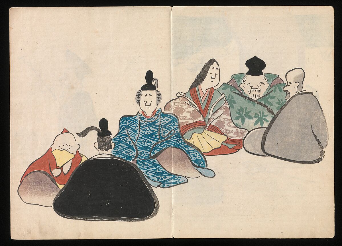 Kōrin Picture Album (Kōrin gafu) 光琳画譜, Nakamura Hōchū 中村芳中 (Japanese, died 1819), Woodblock printed book in two volumes (orihon, accordion-style); ink and color on paper, Japan