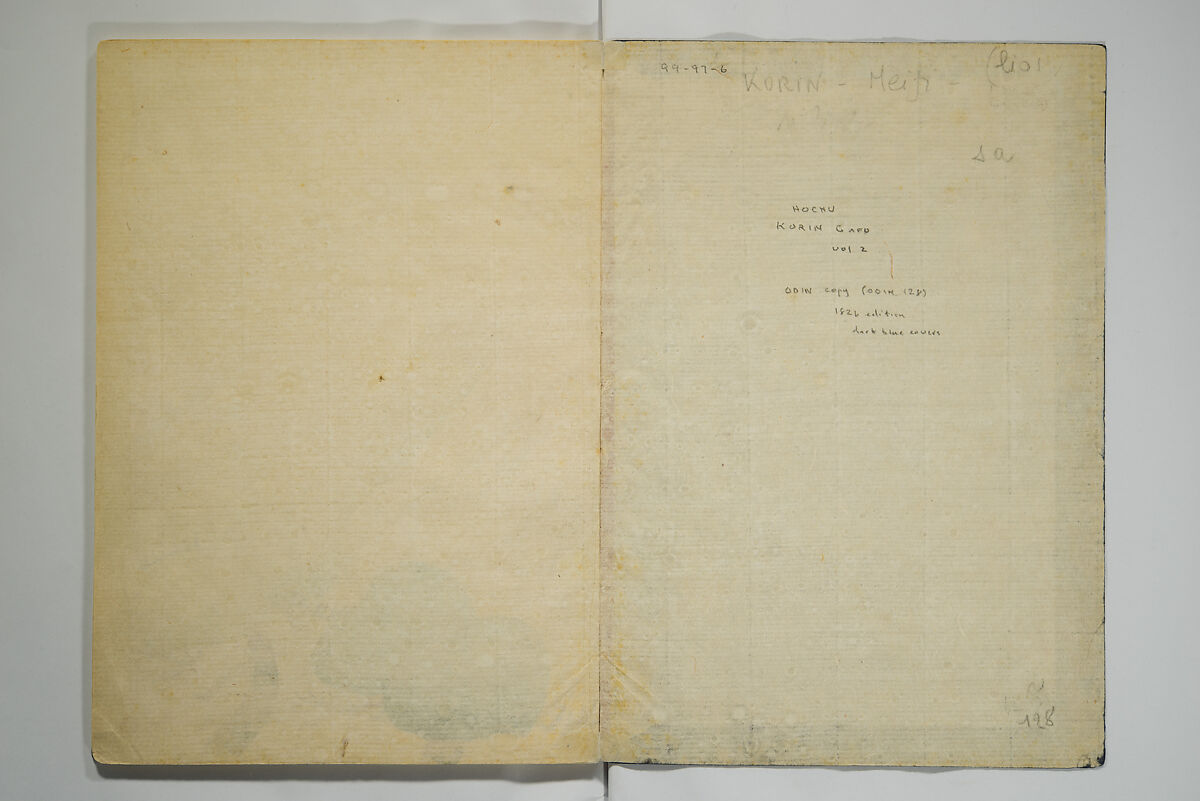 Kōrin Picture Album (Kōrin gafu) 光琳画譜, Nakamura Hōchū 中村芳中 (Japanese, died 1819), Woodblock-printed book (orihon, accordion-style); ink and color on paper, Japan