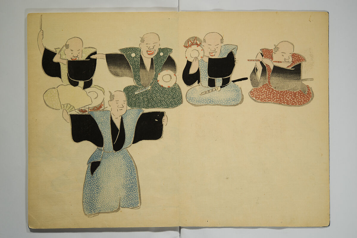 Kōrin Picture Album (Kōrin gafu) 光琳画譜, Nakamura Hōchū 中村芳中 (Japanese, died 1819), Woodblock-printed book (orihon, accordion-style); ink and color on paper, Japan