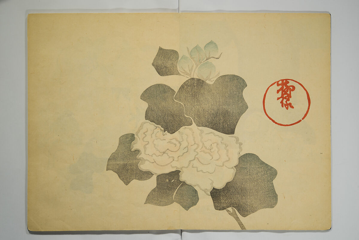 Kōrin Picture Album (Kōrin gafu) 光琳画譜, Nakamura Hōchū 中村芳中 (Japanese, died 1819), Woodblock-printed book (orihon, accordion-style); ink and color on paper, Japan