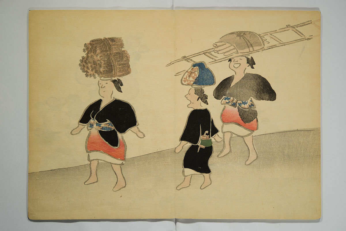 Kōrin Picture Album (Kōrin gafu) 光琳画譜, Nakamura Hōchū 中村芳中 (Japanese, died 1819), Woodblock-printed book (orihon, accordion-style); ink and color on paper, Japan