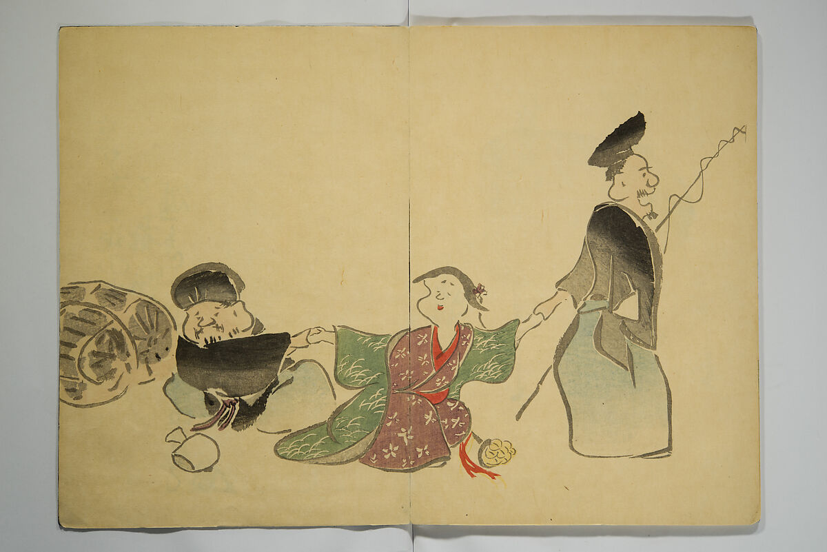 Kōrin Picture Album (Kōrin gafu) 光琳画譜, Nakamura Hōchū 中村芳中 (Japanese, died 1819), Woodblock-printed book (orihon, accordion-style); ink and color on paper, Japan