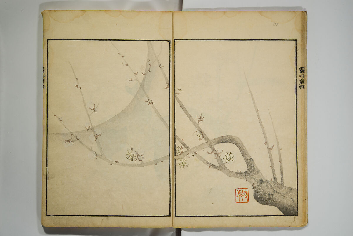 Picture Album by Ōson (Hōitsu) (Ōson fuga), Sakai Hōitsu 酒井抱一 (Japanese, 1761–1828), Woodblock printed book; ink and color on paper, Japan