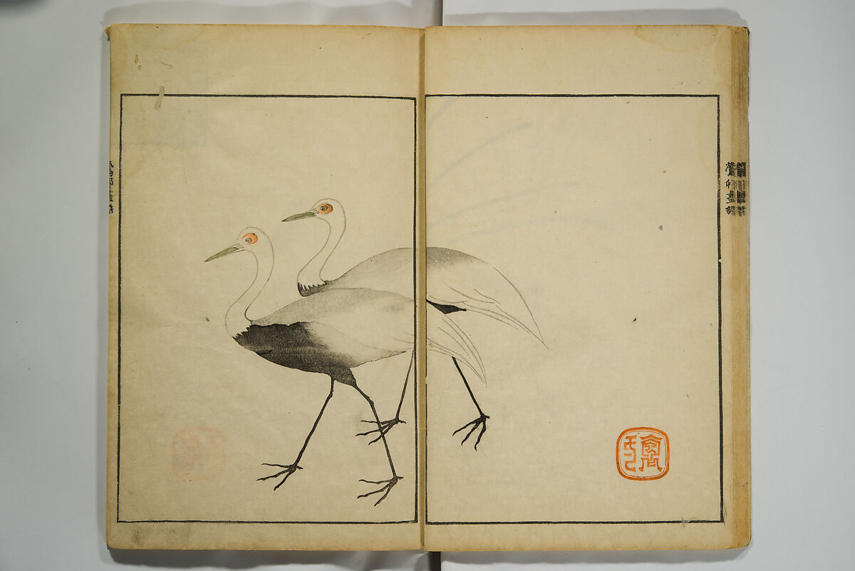 Picture Album by Ōson (Hōitsu) (Ōson fuga), Sakai Hōitsu 酒井抱一 (Japanese, 1761–1828), Woodblock printed book; ink and color on paper, Japan