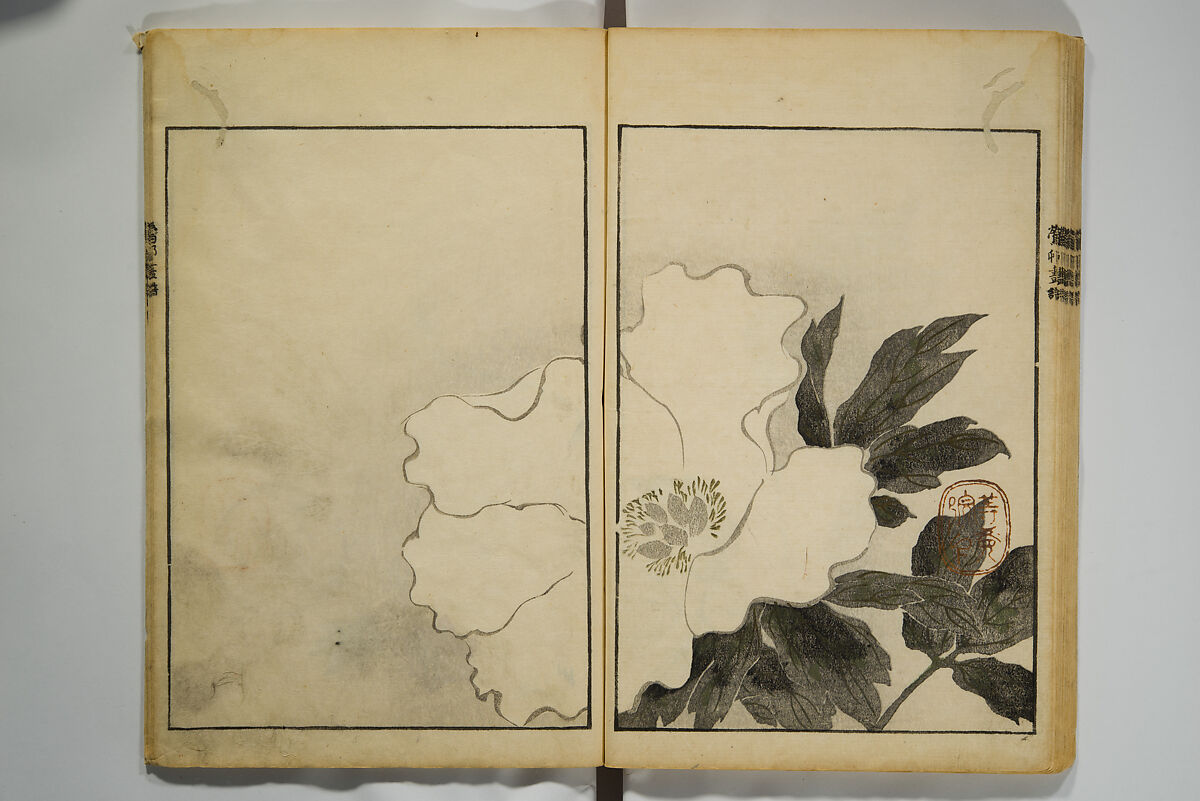 Picture Album by Ōson (Hōitsu) (Ōson fuga), Sakai Hōitsu 酒井抱一 (Japanese, 1761–1828), Woodblock printed book; ink and color on paper, Japan