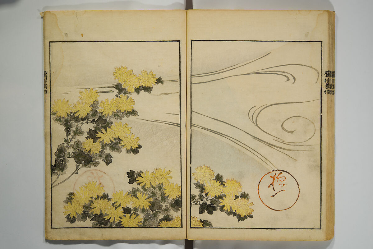 Picture Album by Ōson (Hōitsu) (Ōson fuga), Sakai Hōitsu 酒井抱一 (Japanese, 1761–1828), Woodblock printed book; ink and color on paper, Japan