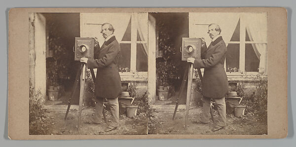 Self-Portrait in the Garden, Joseph-Philibert Girault de Prangey (French, 1804–1892), Albumen silver print 