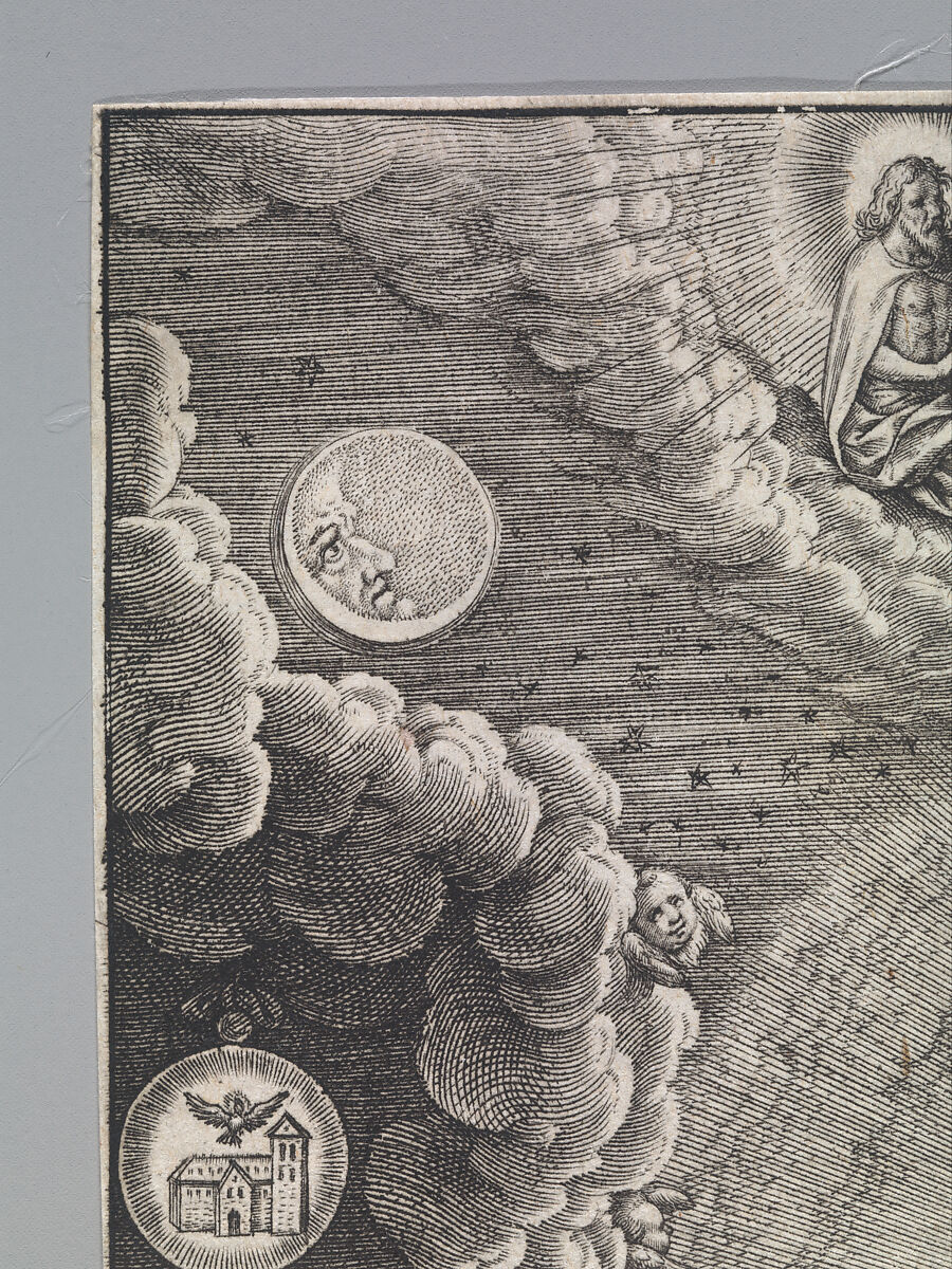 The Virgin with the Symbols of the Lauretanian Litany, Hieronymus (Jerome) Wierix (Netherlandish, ca. 1553–1619 Antwerp), Engraving; second state of two